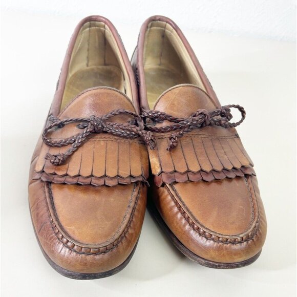 Allen Edmonds Sz 13C Woodstock Kiltie Loafers Brown Leather Slip On Dress Shoe main image 9